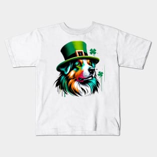 Portuguese Sheepdog Embraces Saint Patrick's Day Cheer Kids T-Shirt